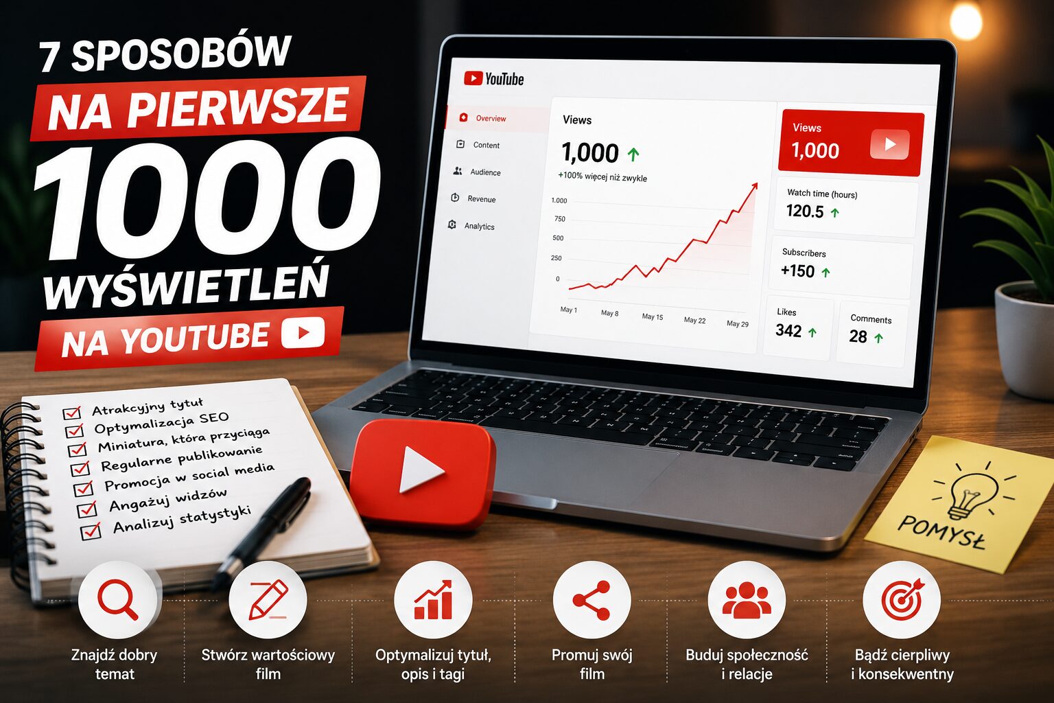 Jak zdobyć pierwsze 1000 wyświetleń na YouTube – strategie zwiększania zasięgu, subskrybentów i oglądalności kanału